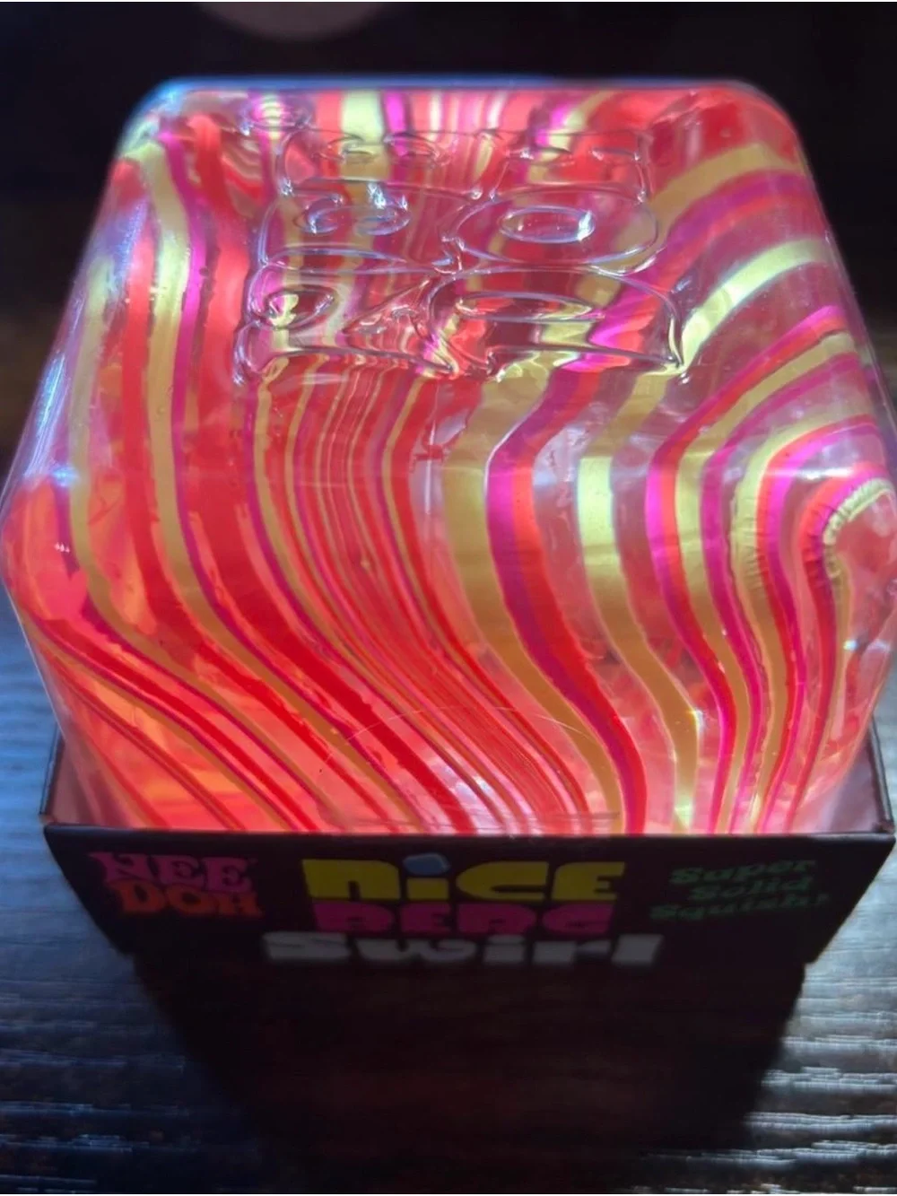 Nice Berg Swirl Squish - Nee Doh Brand Pink & Yellow XL